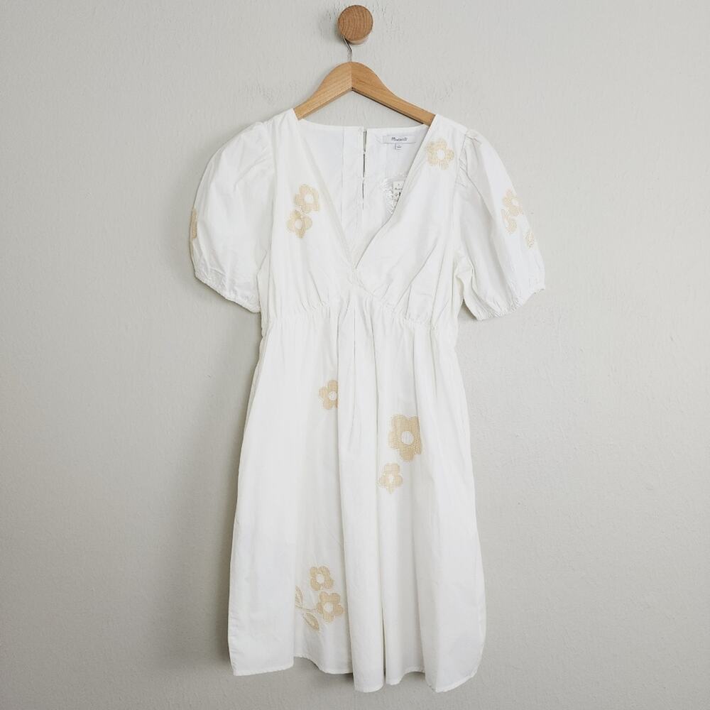 Madewell Annamarie Embroidered Daisy Mini Dress Cut-Out Back NWT 2